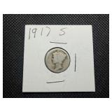 1917 S Silver Mercury Dime