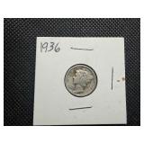 1936 Silver Mercury Dime