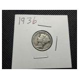 1936 Silver Mercury Dime