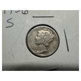 1936 S Silver Mercury Dime