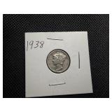 1938 Silver Mercury Dime