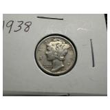 1938 Silver Mercury Dime