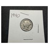 1940 Silver Mercury Dime