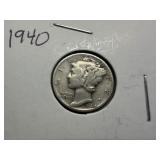 1940 Silver Mercury Dime