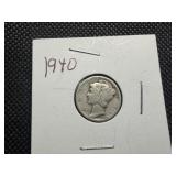 1940 Silver Mercury Dime