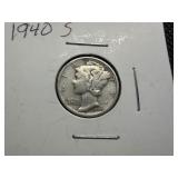 1940 S Silver Mercury Dime