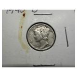 1940 D Silver Mercury Dime