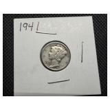 1941 Silver Mercury Dime