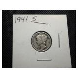 1941 S Silver Mercury Dime