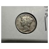 1942 Silver Mercury Dime