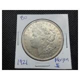 1921 Morgan Silver Dollar Marked BU when Purchased
