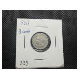 1867 Silver Three Cent