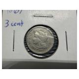 1867 Silver Three Cent