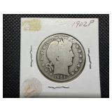 1902 P Barber Silver Half Dollar