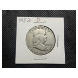 1952 D Franklin Silver Half Dollar