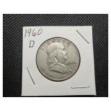 1960 D Franklin Silver Half Dollar