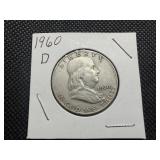 1960 D Franklin Silver Half Dollar