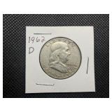 1962 D Franklin Silver Half Dollar