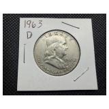 1963 D Franklin Silver Half Dollar