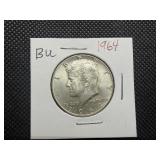 1964 Kennedy Silver Half Dollar Marked BU When Purchased