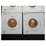 Eight Lincoln Pennies From the 1980's Marked BU/Proof When Purchased