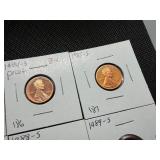 Eight Lincoln Pennies From the 1980's Marked BU/Proof When Purchased