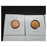 Eight Lincoln Pennies From the 1980's Marked BU/Proof When Purchased