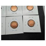 Eight Lincoln Pennies From the 1980's Marked BU/Proof When Purchased