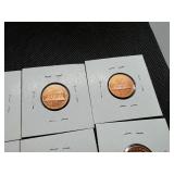 Eight Lincoln Pennies From the 1980's Marked BU/Proof When Purchased