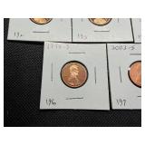 Seven Lincoln Memorial Pennies from the 90's and 00's Marked BU/Proof When Purchased