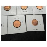 Seven Lincoln Memorial Pennies from the 90's and 00's Marked BU/Proof When Purchased