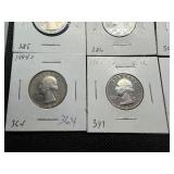 1980 S -1987 S Washington Quarters Some Marked BU (8 Coins)
