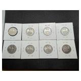 1980 S -1987 S Washington Quarters Some Marked BU (8 Coins)