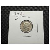 1942 D Silver Mercury Dime