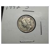 1942 S Silver Mercury Dime