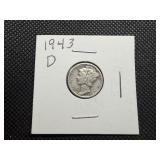 1943 D Silver Mercury Dime