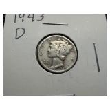 1943 D Silver Mercury Dime