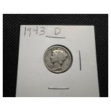 1943 D Silver Mercury Dime