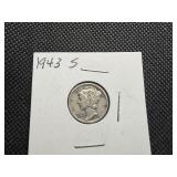1943 S Silver Mercury Dime