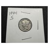 1944 S Silver Mercury Dime