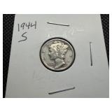 1944 S Silver Mercury Dime