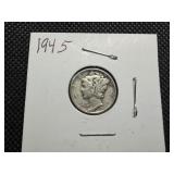 1945 Silver Mercury Dime