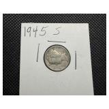 1945 S Silver Mercury Dime