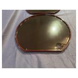 Decorative Half Moon Black Lacquer Trays 14 1/2' x 13'