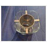 Orrefors Sweden Crystal Wine Chiller with Stainless Steel Insert.  Helena Model 7' x 7' x 8'T