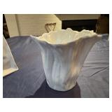 Italian Crinkle Paper Bag Vase and Decorative White Ceramic Vase
