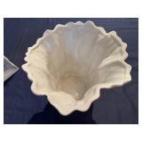 Italian Crinkle Paper Bag Vase and Decorative White Ceramic Vase