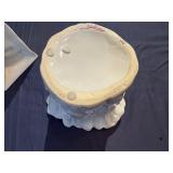 Italian Crinkle Paper Bag Vase and Decorative White Ceramic Vase
