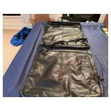 Vintage Black Leather Garment Bag