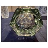 Vintage Crystal Vase, likely Cristal d' Arques France or RCR Italy and Vintage Indiana Hoosier Glasse Vase Clear Hexagon